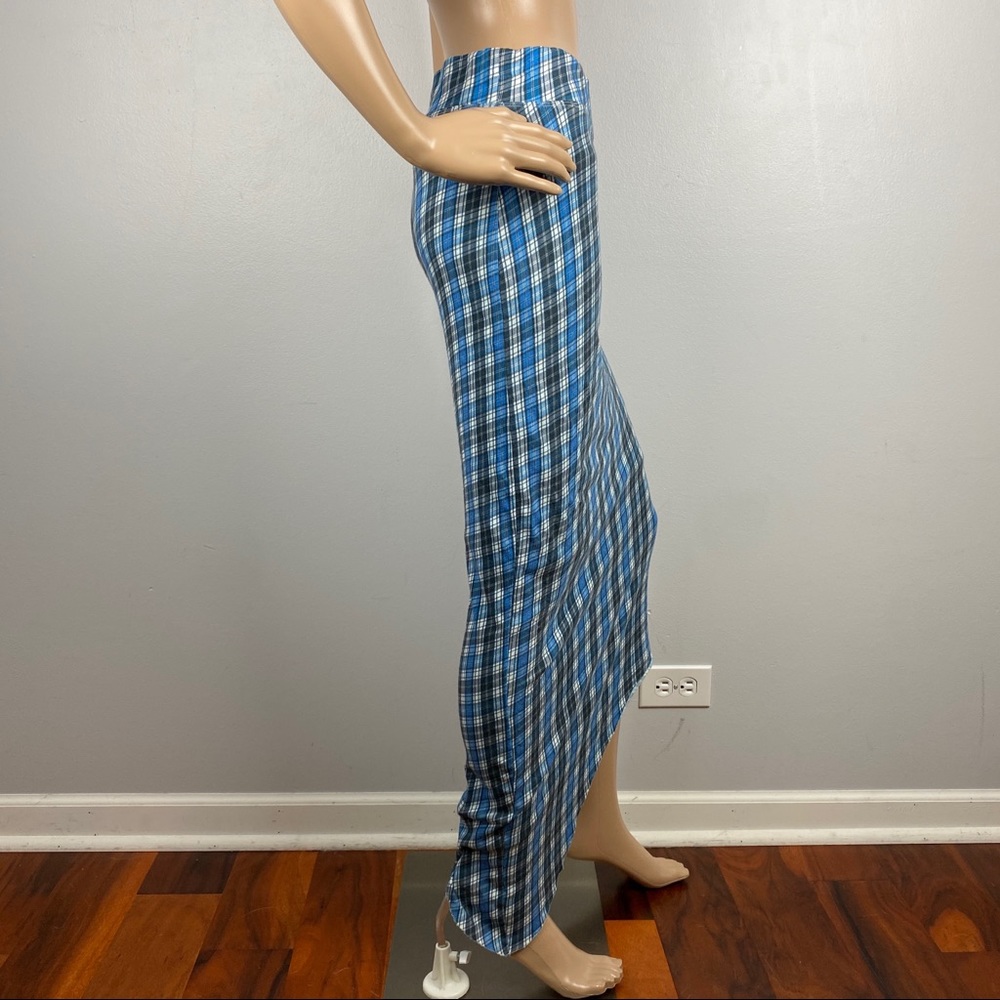 NEW FRANK & EILEEN ASYMMETRICAL PLAID MAXI SKIRT - Picture 6 of 9
